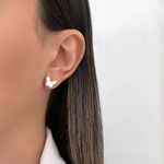 BRINCO BORBOLETA ZIRCÔNIA CRISTAL PRATA 925