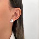 BRINCO GOTA ARAMADO ZIRCÔNIA CRISTAL PRATA 925