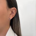 BRINCO GOTA VAZADO ZIRCÔNIA PRETO PRATA 925