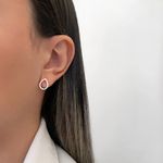 BRINCO GOTA VAZADO ZIRCÔNIA CRISTAL PRATA 925