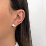 BRINCO QUADRADO ZIRCÔNIA CRISTAL PRATA 925