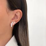 TRIO BRINCO RETANGULAR LISO PRATA 925