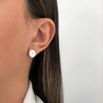 BRINCO OVAL CRUZ ZIRCÔNIA CRISTAL PRATA 925