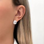 BRINCO QUADRADO ZIRCÔNIA CRISTAL PRATA 925