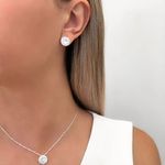 CONJUNTO BRINCO E PINGENTE ZIRCÔNIA CRISTAL PRATA 925