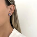 TRIO BRINCO CARRÉ ZIRCÔNIA PRATA 925