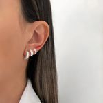 TRIO ARGOLINHA CRAVEJADA PRATA 925