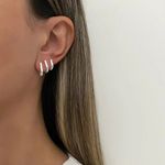 TRIO ARGOLINHA OVAL CLICK LISA PRATA 925