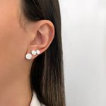 TRIO BRINCO REDONDO ZIRCÔNIA CRISTAL PRATA 925