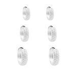 TRIO ARGOLINHA CRAVEJADA CRISTAL PRATA 925