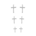 TRIO BRINCO CRUZ PRATA 925