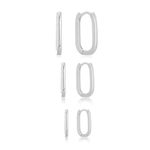 TRIO ARGOLINHA OVAL CLICK LISA PRATA 925
