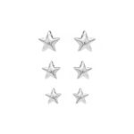 BRINCO TRIO ESTRELA LISO P M G PRATA 925