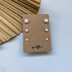 BRINCO TRIO ESTRELA ZIRCÔNIA CRISTAL PRATA 925