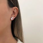 BRINCO TRIO ESTRELA ZIRCÔNIA CRISTAL PRATA 925