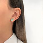 TRIO BRINCO ZIRCÔNIA VERDE TURMALINA PRATA 925