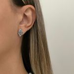 Brinco Envelhecido Oval com Marcassita Prata 925