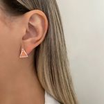 BRINCO TRIÂNGULO ZIRCÔNIA PRATA 925