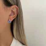 BRINCO TRIÂNGULO ZIRCÔNIA PRATA 925