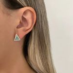 BRINCO TRIÂNGULO ZIRCÔNIA PRATA 925