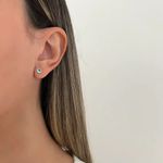 BRINCO REDONDO ZIRCÔNIA PRATA 925