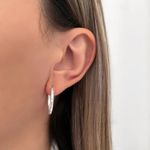 BRINCO ARGOLA CLICK ZIRCÔNIA CRISTAL PRATA 925