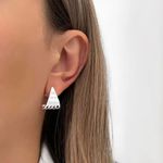 BRINCO TRIÂNGULAR CRAVEJADO ZIRCÔNIA CRISTAL PRATA 925