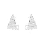 BRINCO TRIÂNGULAR CRAVEJADO ZIRCÔNIA CRISTAL PRATA 925