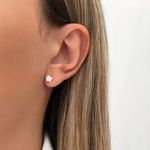 BRINCO FLOR ZIRCÔNIA CRISTAL PRATA 925