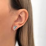 BRINCO BORBOLETA ENVELHECIDO PEDRA MARCASSITA PRATA 925