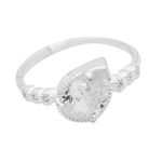 ANEL GOTA CRAVEJADO ZIRCÔNIA CRISTAL PRATA 925