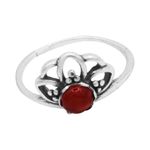 ANEL INDIANO VERMELHO PRATA 925