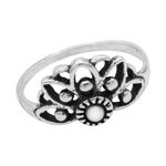 ANEL INDIANO BOLINHA BRANCA PRATA 925