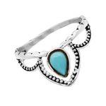 ANEL INDIANO PEDRA TURQUESA PRATA 925