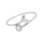 ANEL RABO DE BALEIA PEDRA BRANCA PRATA 925