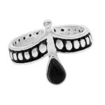 ANEL INDIANO PEDRA ONIX PRATA 925