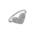 ANEL CORAÇÃO ZIRCÔNIA CRISTAL PRATA 925