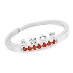 ANEL AMOR ZIRCÔNIA LARANJA PRATA 925