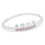 ANEL AMOR ZIRCÔNIA ROSA CLARO PRATA 925