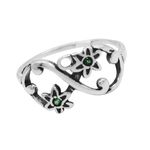 ANEL ENVELHECIDO ZIRCÔNIA VERDE PRATA 925