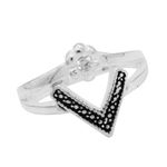 ANEL ENVELHECIDO FLOR ZIRCÔNIA CRISTAL PRATA 925