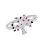 ANEL ÁRVORE ZIRCÔNIAS COLOR PRATA 925