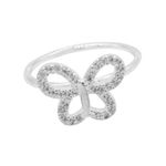 ANEL BORBOLETA ZIRCÔNIA CRISTAL PRATA 925