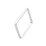 ANEL QUADRADO LISO PRATA 925