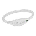 ANEL FAMÍLIA ZIRCÔNIA VERDE PRATA 925