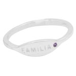 ANEL FAMÍLIA ZIRCÔNIA LILÁS PRATA 925