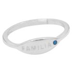 ANEL FAMÍLIA ZIRCÔNIA AZUL CLARO PRATA 925