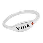 ANEL VIDA ZIRCÔNIA LARANJA PRATA 925