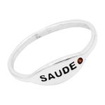 ANEL SAÚDE ZIRCÔNIA LARANJA PRATA 925