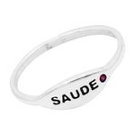 ANEL SAÚDE ZIRCÔNIA ROSA ESCURO PRATA 925